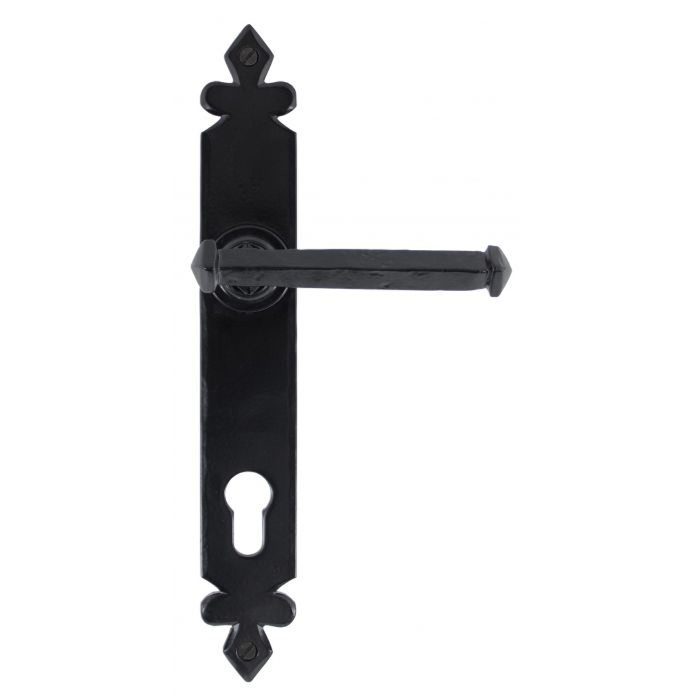 From the Anvil Tudor Lever Espag. Lock Set - Black - (Sold in Pairs)